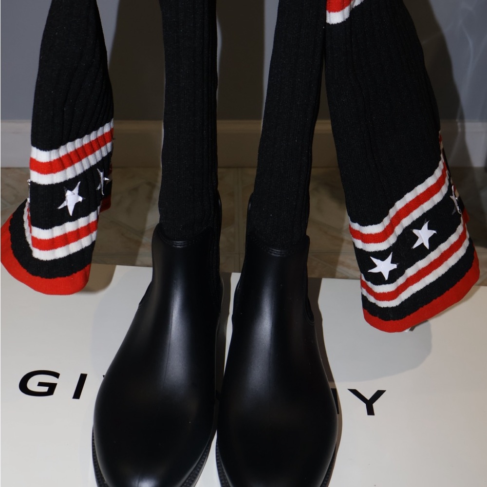 Givenchy Noir Rouge Winter Rain Boots